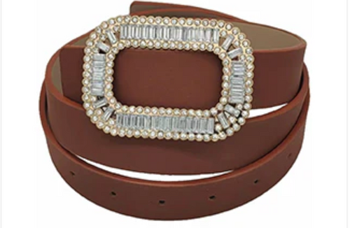 THE LUXE NK GLAM GIRL ACCESSORIES COLLECTION - PU TEXTURE METAL BUCKLE BELT - MA0276