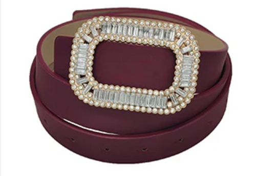 THE LUXE NK GLAM GIRL ACCESSORIES COLLECTION - PU TEXTURE METAL BUCKLE BELT - MA0276