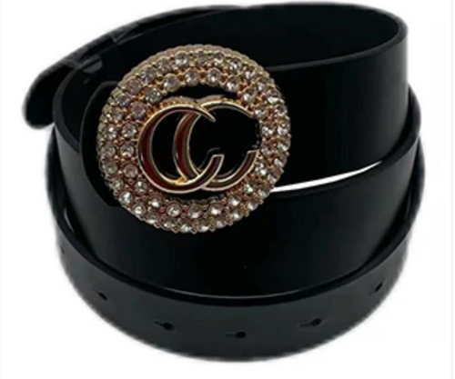 THE LUXE NK GLAM GIRL ACCESSORIES COLLECTION - PU TEXTURE METAL BUCKLE BELT - MA0276