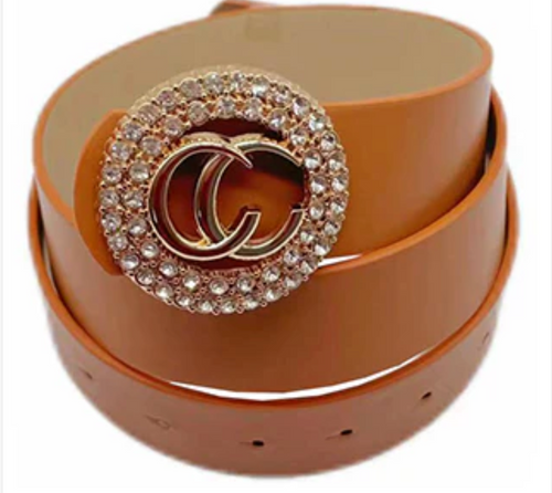 THE LUXE NK GLAM GIRL ACCESSORIES COLLECTION - PU TEXTURE METAL BUCKLE BELT - MA0276