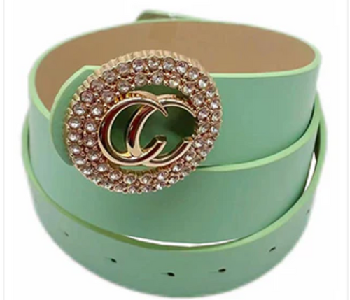 THE LUXE NK GLAM GIRL ACCESSORIES COLLECTION - PU TEXTURE METAL BUCKLE BELT - MA0276