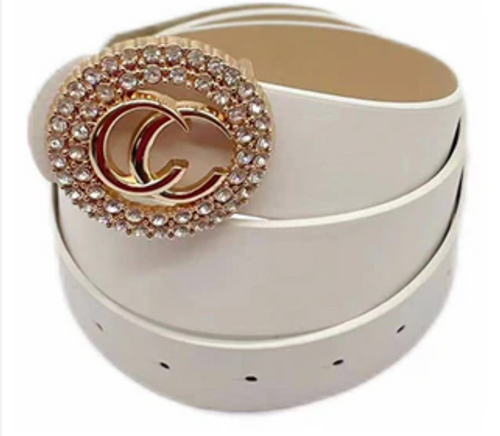 THE LUXE NK GLAM GIRL ACCESSORIES COLLECTION - PU TEXTURE METAL BUCKLE BELT - MA0276