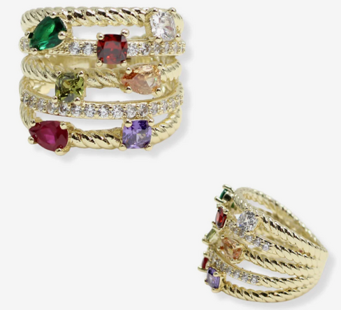 THE LUXE NK GLAM GIRL LUXURY JEWELRY COLLECTION - CZ RHINESTONE PRINCESS RING - VOLUME 2 RINGS