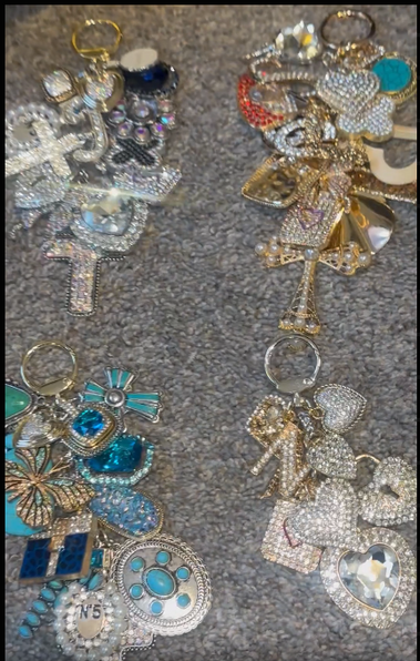 THE LUXE NK GLAM CUSTOM RHINESTONE BLING CHARM BRACELET- CHARMS100