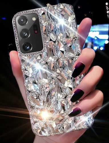 THE LUXE NK GLAM GIRL CELL PHONE CASE COLLECTION - GLAMOUR GIRL RHINESTONE CUBAN LINK CASE