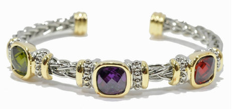 THE LUXE NK GLAM GIRL LUXURY JEWELRY COLLECTIONS-14K PLATED MULTI COLORED RHINESTONE