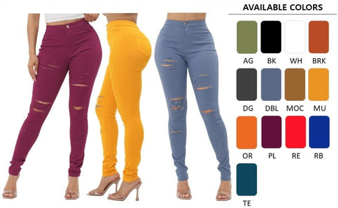 THE LUXE NK GLAM GIRL SUPER STRETCHY FLY GIRL JEAN COLLECTIONS-YELLOWS