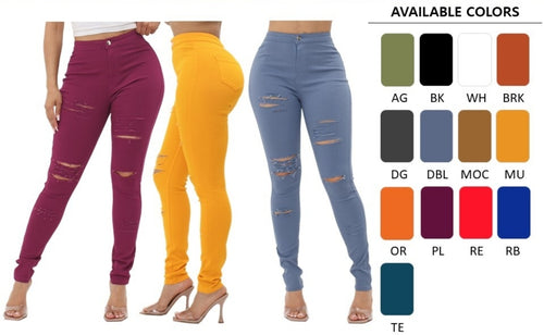 THE LUXE NK GLAM GIRL SUPER STRETCHY FLY GIRL JEAN COLLECTIONS-YELLOWS