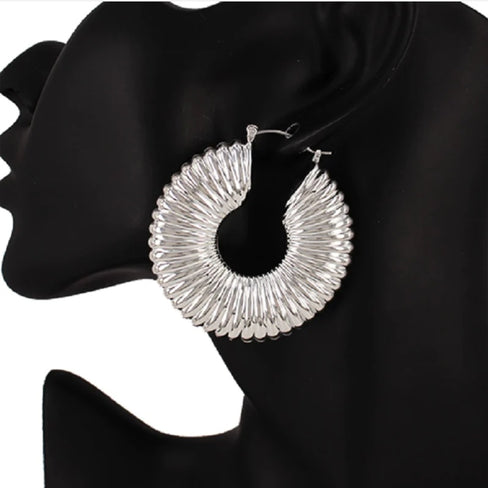 THE LUXE NK GLAM GIRL ACCESSORIES AND BELT COLLECTION - NK GLAM GIRL BAMBOO HOOP EARRINGS -