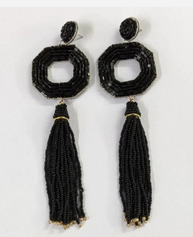 THE LUXE NK GLAM GIRL LUXURY JEWELRY COLLECTION - NK GLAM BEADED HOOPS - LE3034