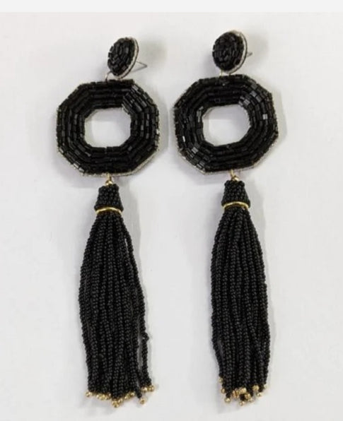 THE LUXE NK GLAM GIRL LUXURY JEWELRY COLLECTION - NK GLAM BEADED HOOPS - LE3034