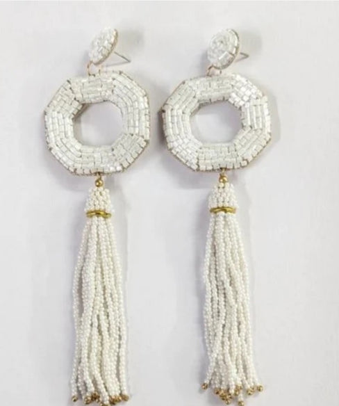 THE LUXE NK GLAM GIRL LUXURY JEWELRY COLLECTION - NK GLAM BEADED HOOPS - LE3034