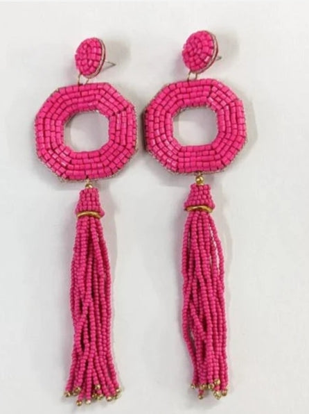 THE LUXE NK GLAM GIRL LUXURY JEWELRY COLLECTION - NK GLAM BEADED HOOPS - LE3034