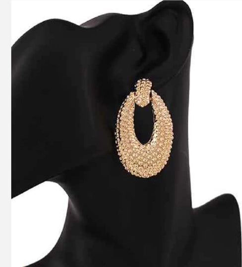 THE LUXE NK GLAM GIRL LUXURY JEWLRY COLLECTION - NK GLAM GIRL DOOR KNOCKER EARRINGS - KE3455