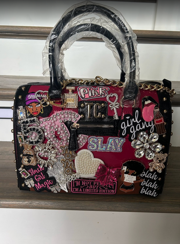 THE LUXE NK GLAM GIRL LUXURY CUSTOM CHUNKY JUNK SPEEDY HANDBAG- JUNK