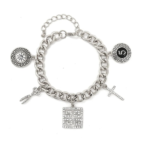 THE LUXE NK GLAM GIRL ACCESSORIES & BELT COLLECTION - GREEK HOOP DANGLE EARRINGS - YE3397