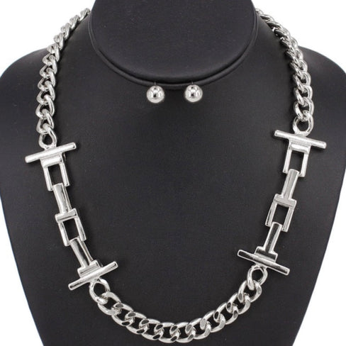 THE LUXE NK GLAM GIRL ACCESSORIES & BELT COLLECTION - GREEK HOOP DANGLE EARRINGS - YE3397