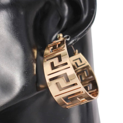 THE LUXE NK GLAM GIRL ACCESSORIES & BELT COLLECTION - GREEK HOOP DANGLE EARRINGS - YE3397