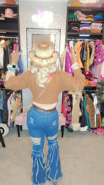 THE LUXE NK GLAM GIRL SHREDDED DENIM JEANS-SJ