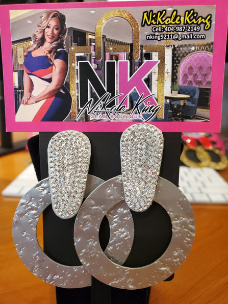 The LUXE NK Rhinestone Stud Hoops - Jasmine