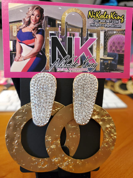 The LUXE NK Rhinestone Stud Hoops - Jasmine