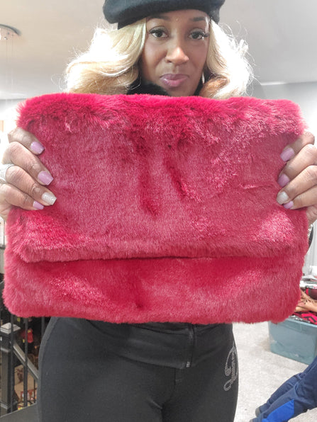 The LUXE NK FURRY FUR CROSSBODY/CLUTCH-NKFP1