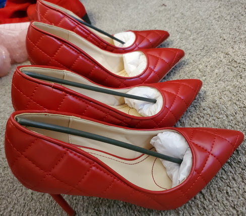 THE LUXE CLASSIC NK RED QUILTED PUMPS- HH75