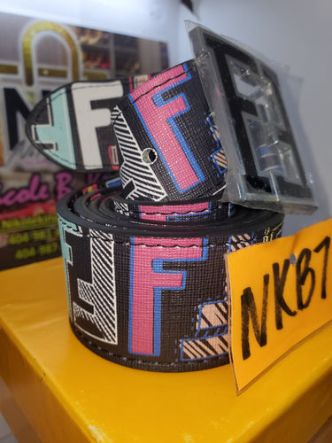 THE LUXE NK GLAM MULTI COLORED HIGH FASHION BELT - NKB7