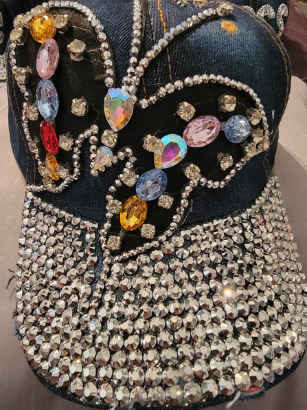 THE LUXE NK GLAM RHINESTONE BLING/BEADED HAT - NKH600