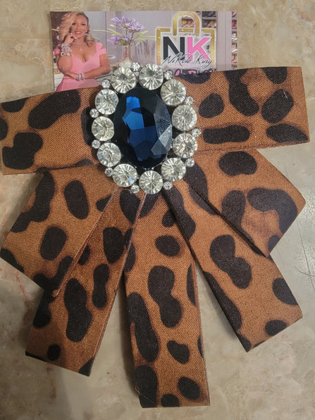 THE LUXE NK GLAM CUSTOM ROYAL BLUE LEOPARD STACK BRACELET SET - STACK158