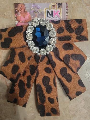 THE LUXE NK GLAM CUSTOM ROYAL BLUE LEOPARD STACK BRACELET SET - STACK158