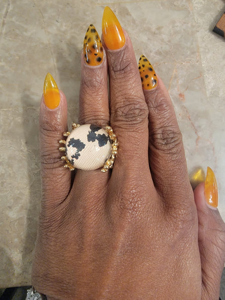THE LUXE NK GLAM CUSTOM ROYAL BLUE LEOPARD STACK BRACELET SET - STACK158