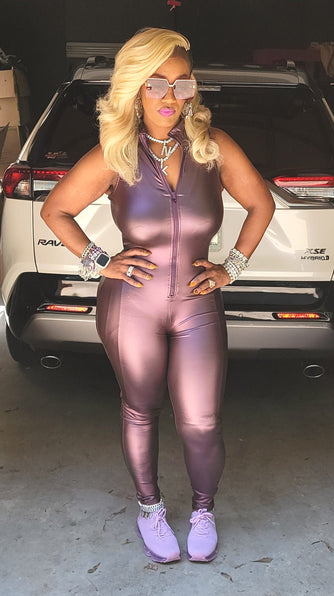 THE LUXE NK GLAM METALLIC JUMPSUIT - NK850