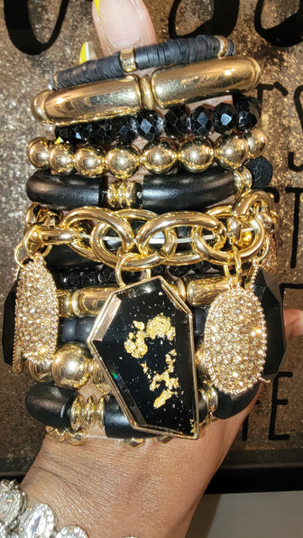 THE LUXE NK GLAM CUSTOM STACK BRACELET SET - STACK309