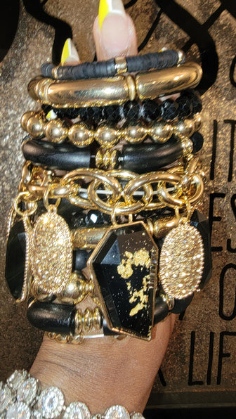 THE LUXE NK GLAM CUSTOM STACK BRACELET SET - STACK309