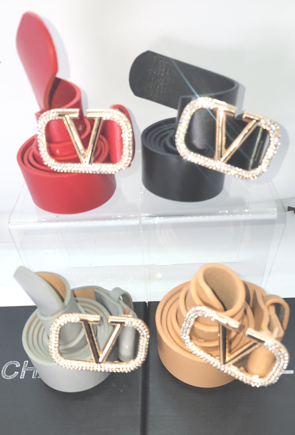 THE LUXE NK GLAM HIGH FASHION RHINESTONE "V" BELT - NKB