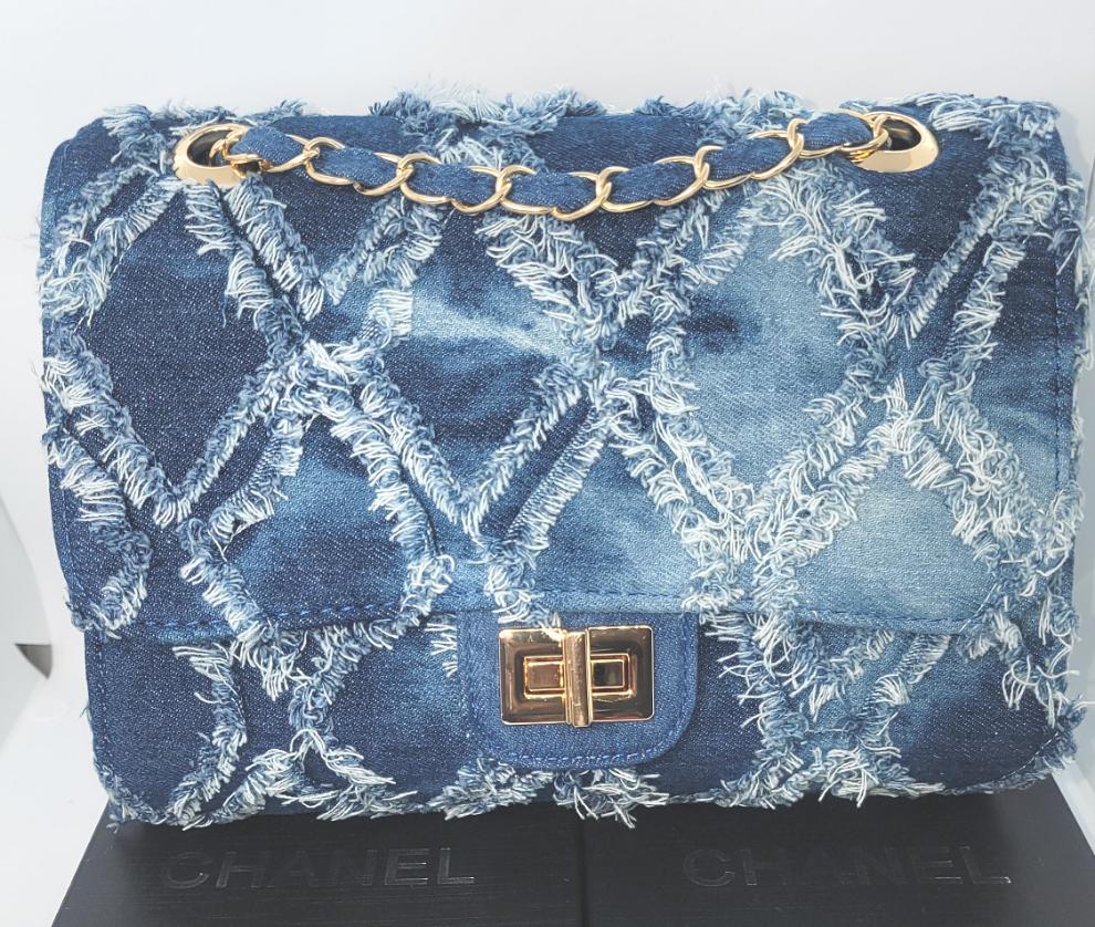 THE LUXE NK GLAM DISTRESS DEMIN HANDBAG - NKHB104