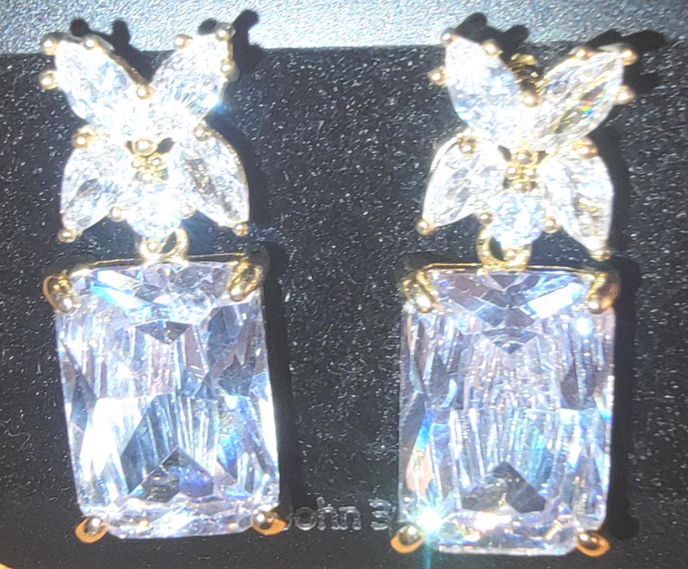 THE LUXE NK GLAM LUXURY JEWELRY COLLECTION - LARGE RHINESTONE DANGLE EARRINGS - 11059
