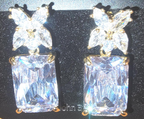 THE LUXE NK GLAM LUXURY JEWELRY COLLECTION - LARGE RHINESTONE DANGLE EARRINGS - 11059