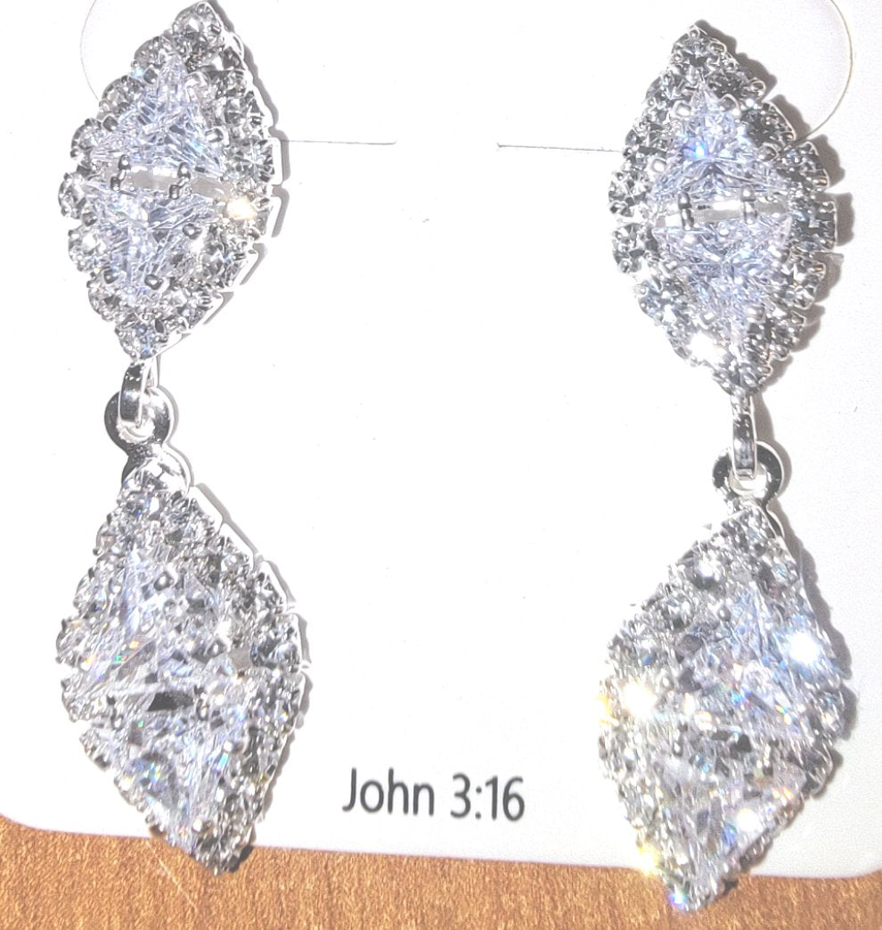 THE LUXE NK GLAM GIRL LUXURY JEWELRY COLLECTION - RHINESTONE STUD DANGLE EARRINGS