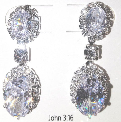 THE LUXE NK GLAM GIRL LUXURY JEWELRY COLLECTION - RHINESTONE STUD DANGLE EARRINGS