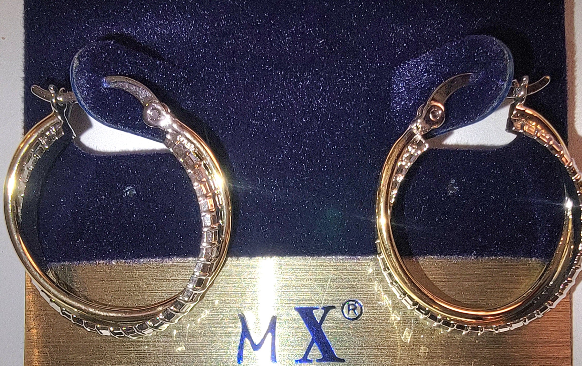 THE LUXE NK GLAM GIRL LUXURY JEWELRY COLLECTION - SILVER/GOLD ROPE HOOP EARRINGS - ER8440