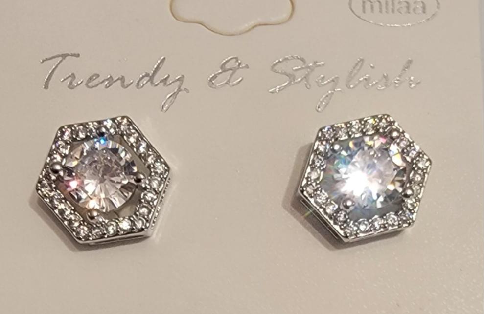 THE LUXE NK GLAM GIRL LUXURY JEWELRY COLLECTION - CZ RHINESTONE STUD EARRINGS