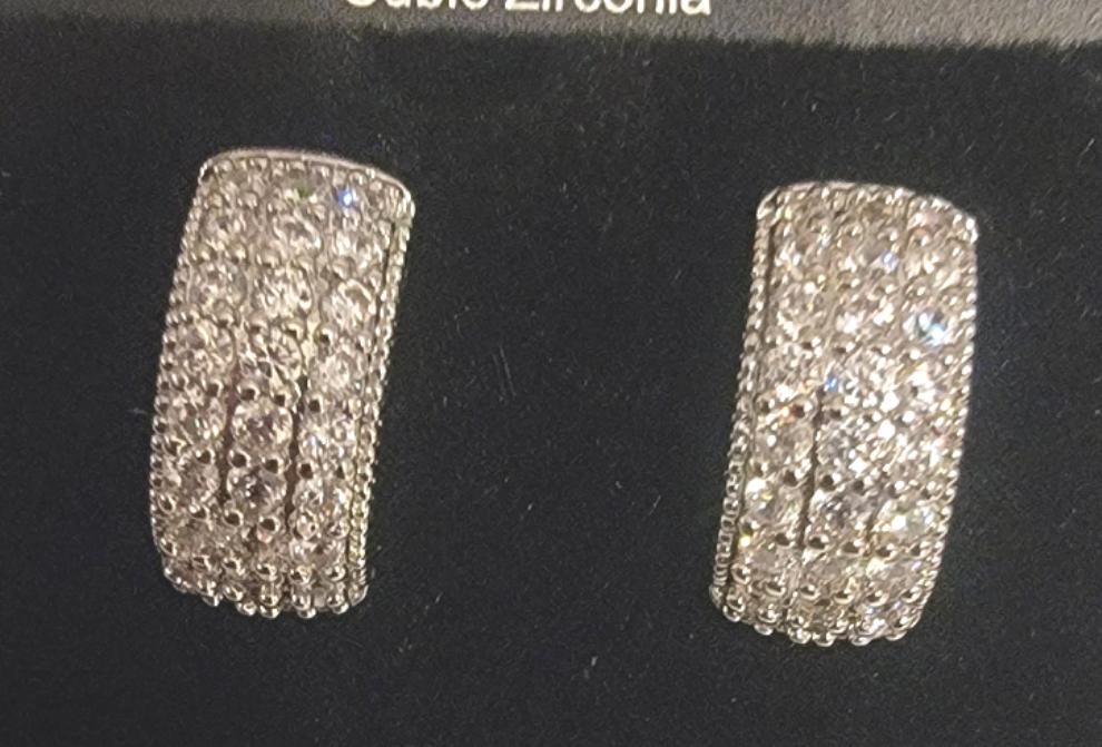 THE LUXE NK GLAM GIRL LUXURY JEWELRY COLLECTION - CZ CLUSTER RHINESTONE STUD EARRINGS-ES77-10364