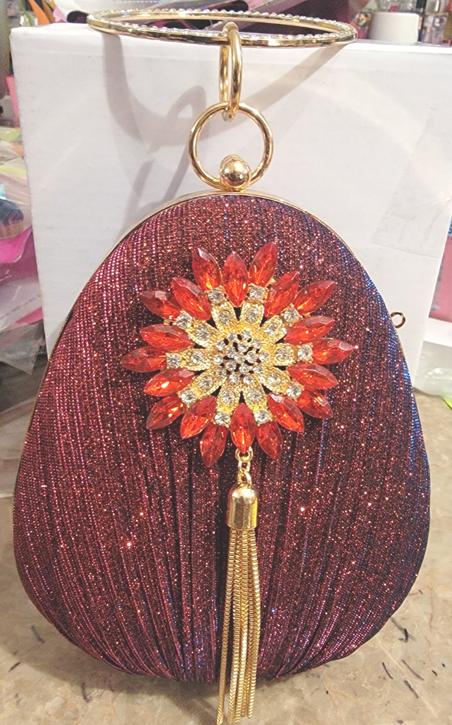 THE LUXE NK GLAM GIRL BELTS & ACCESSORY COLLECTION - GLAMOUR GIRL RHINESTONE EVENING CLUTCH -MMA1110