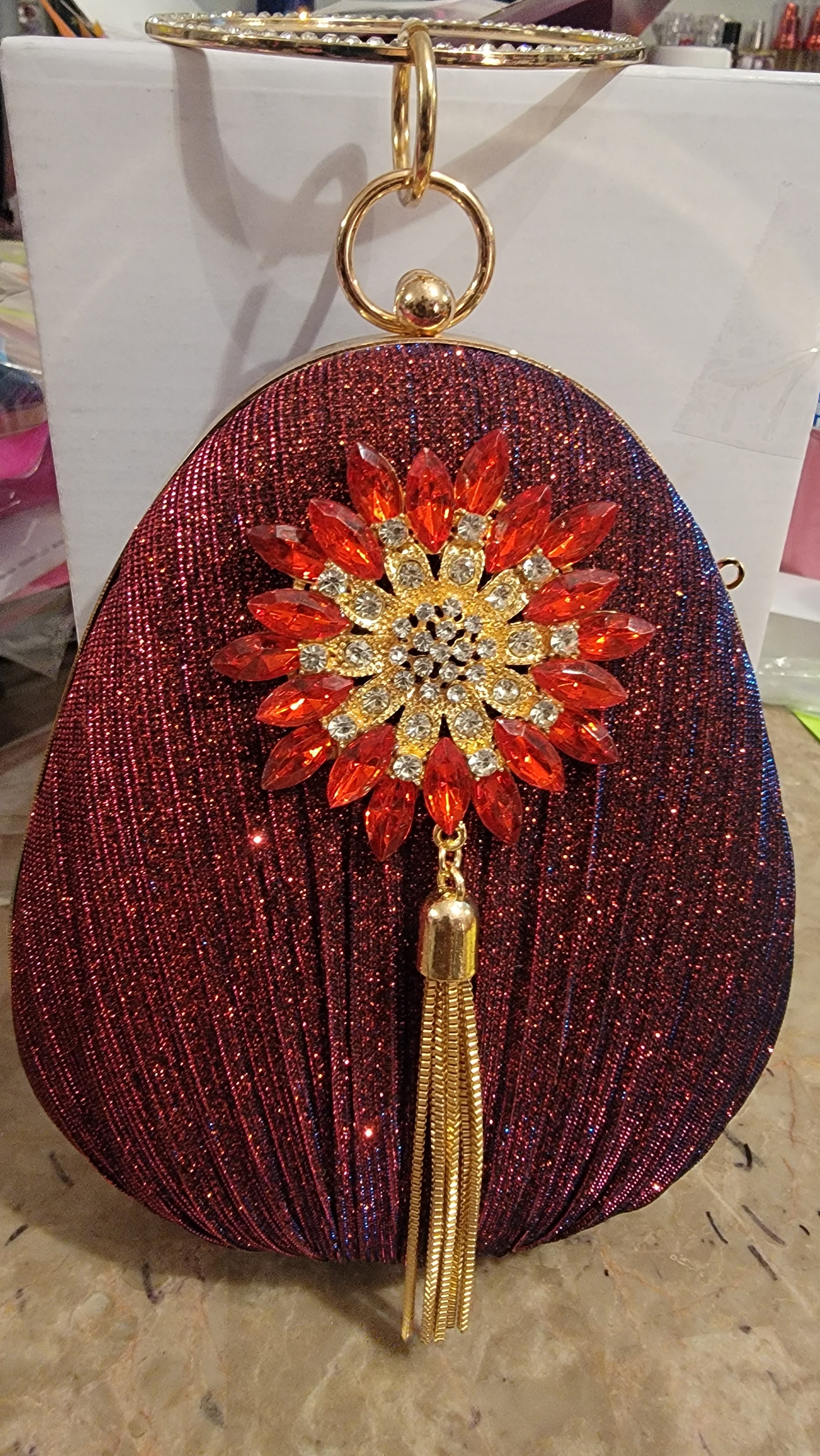 THE LUXE NK GLAM GIRL BELTS & ACCESSORY COLLECTION - GLAMOUR GIRL RHINESTONE EVENING CLUTCH -MMA1110