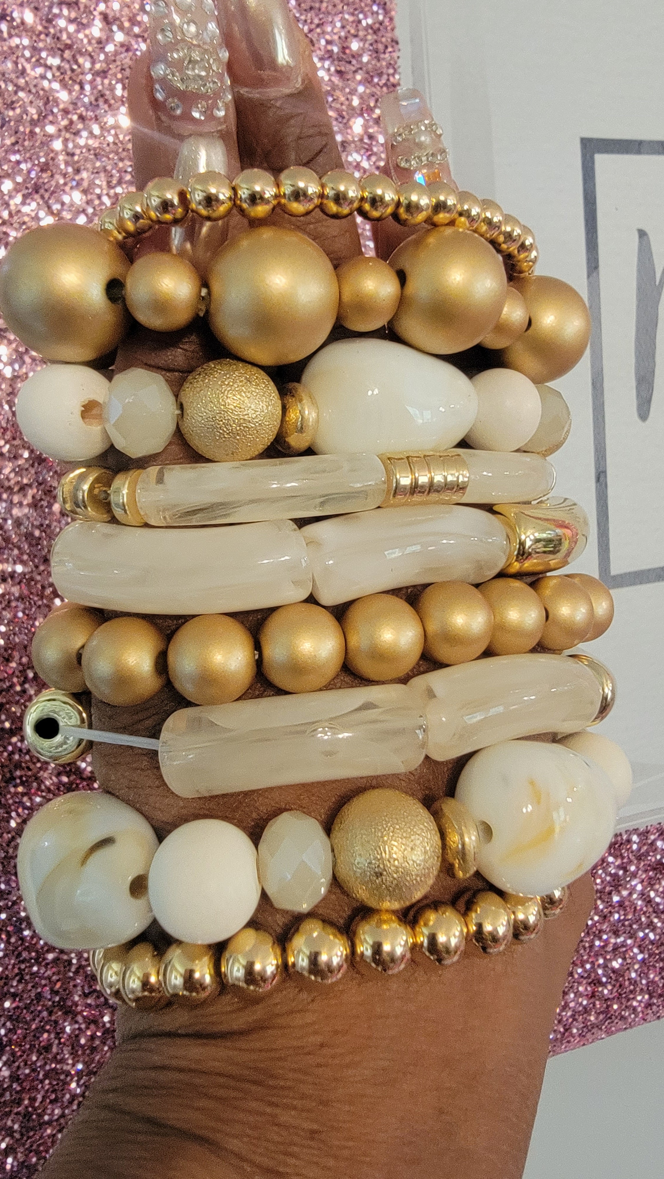 THE LUXE NK GLAM GIRL LUXURY JEWELRY COLLECTION - MULTI LAYERED STACK BRACELETS - PB335