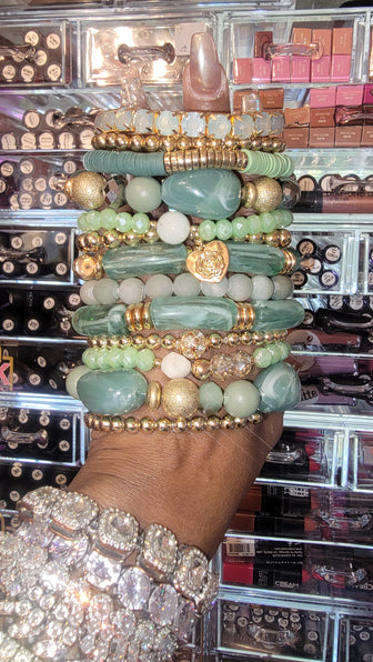 THE LUXE NK GLAM GIRL LUXURY JEWELRY COLLECTION - MULTI LAYERED STACK BRACELETS - PB335