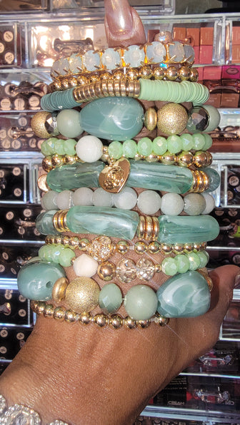 THE LUXE NK GLAM GIRL LUXURY JEWELRY COLLECTION - MULTI LAYERED STACK BRACELETS - PB335