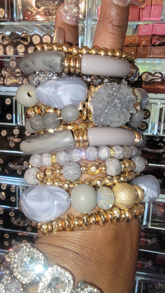 THE LUXE NK GLAM GIRL LUXURY JEWELRY COLLECTION - MULTI LAYERED STACK BRACELETS - PB335